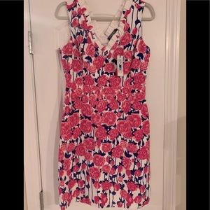 EUC Vineyard Vines for Kentucky Derby Rose print Dress Sz 8